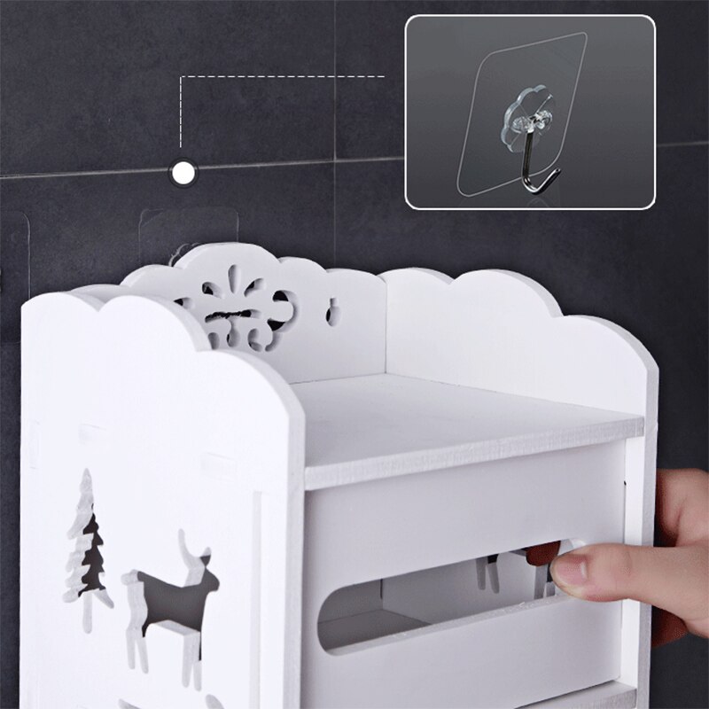 GUNOT Portable Toilet Paper Holder Multifunction Bathroom Storage Box Wall-mounted Hygienic Paper Dispenser Bathroom Accessories