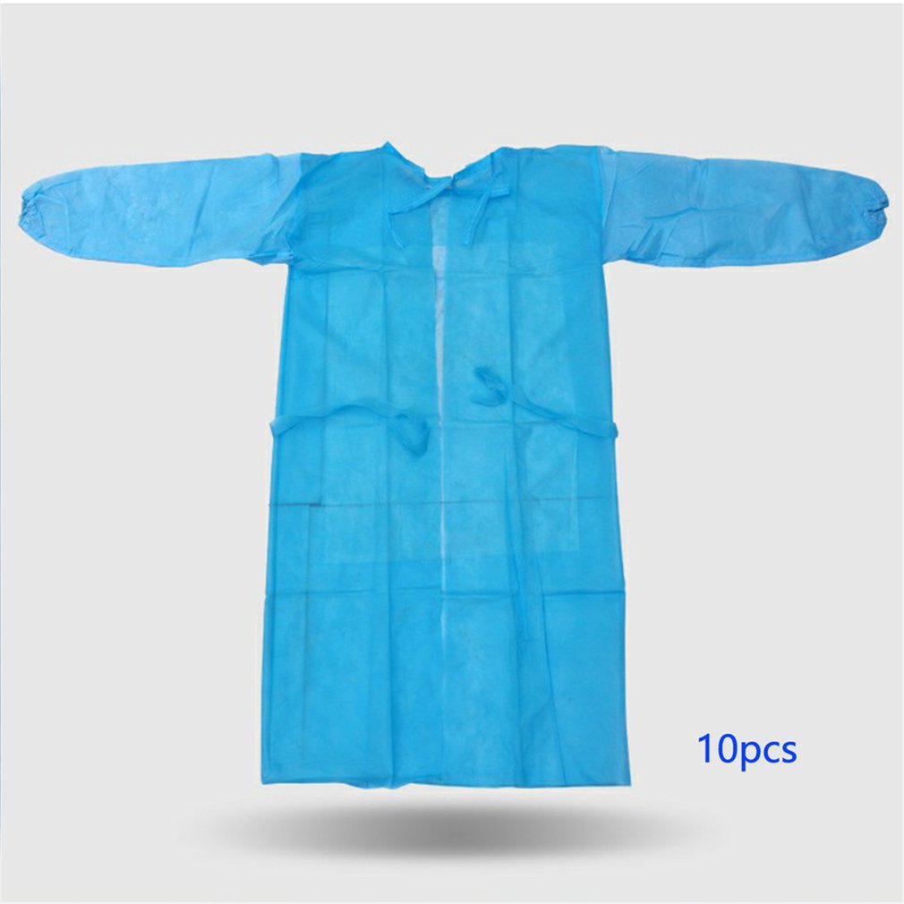 10 stk engangs støvtætte overalls åndbar non-woven kjole antistatisk isoleringstøj antifouling laboratoriefrakke: Default Title