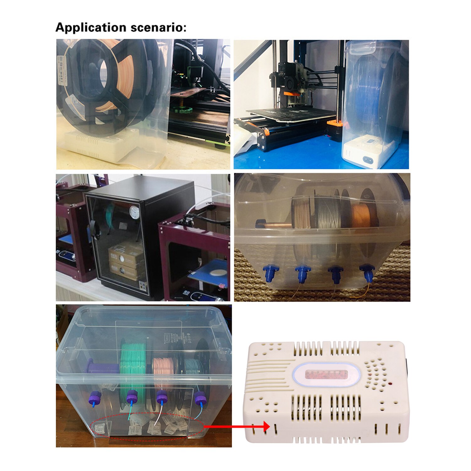 DIY Filament Box Rechargeable Electronic Dryer Consumable Dryer PLA/ABS 110-240V for 3D Printer Camera Precision Instrument