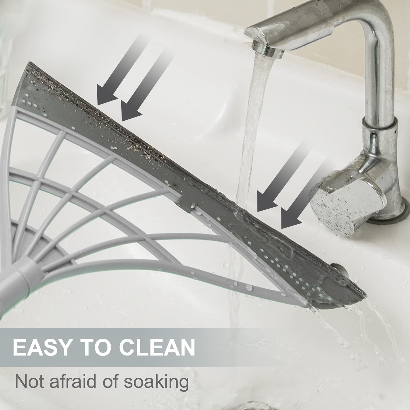 Multifunctional Magic Broom Sweeper Remove Dirt and Hair Rubber Mop Water Sweepe with Squeegee Glass Wiper for Room, Bathroom