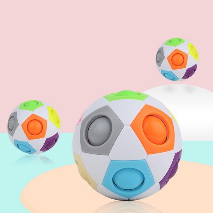 3Pcs Top Decompressie Bal Magische Bal Ducational Speelgoed Regenboog Voetbal Summon Bal Vinger Speelgoed Kind Volwassen Voor Kinderen