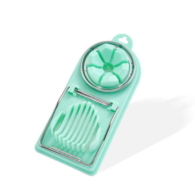 Multifunction Egg Slicers Stainless Steel Wire Egg Slicer Egg Splitter Cut Egg Device Kitchen Egg Tools Petal Shape Egg: Green 2