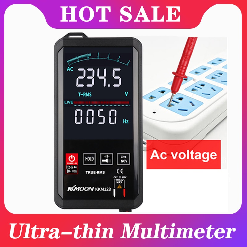 Kkmoon KKM128 4.7 Inch Aanraken Kleur Scherm Ultradunne Multimeter Spanning Frequentie Capaciteit Weerstand Meter 6000 Graven
