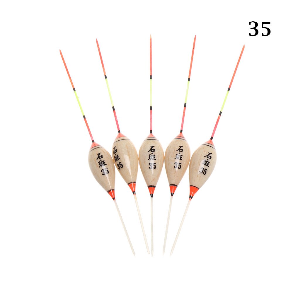 5pcs Fishing Floats Weight Tail Bobber Paulownia Wood Float Slip Fishing Bobber Fishing Lure Fish Tools Fishing Accessories: 35