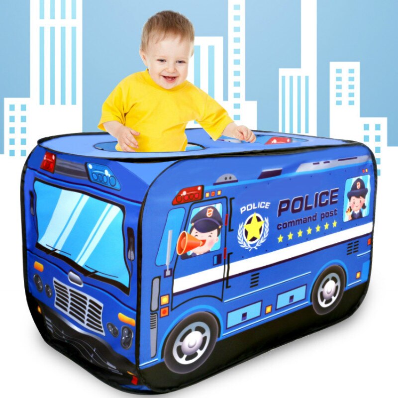 Children&#39;s Foldable Play Tent Firefighter Policemen Game House Pretend Play Fire Truck Kids Indoor Ocean Ball Pool Birthday