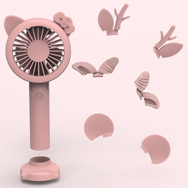 Ventilator Handheld Usb Oplaadbare Fans Led Light Portable Air Cooling Fan Mini Desktop