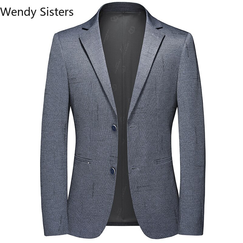 High End Brand Spring Thin Section Casual Blazers Men Blue Gray Light Business Smart Slim Fit Suits Mens Clothing 2022