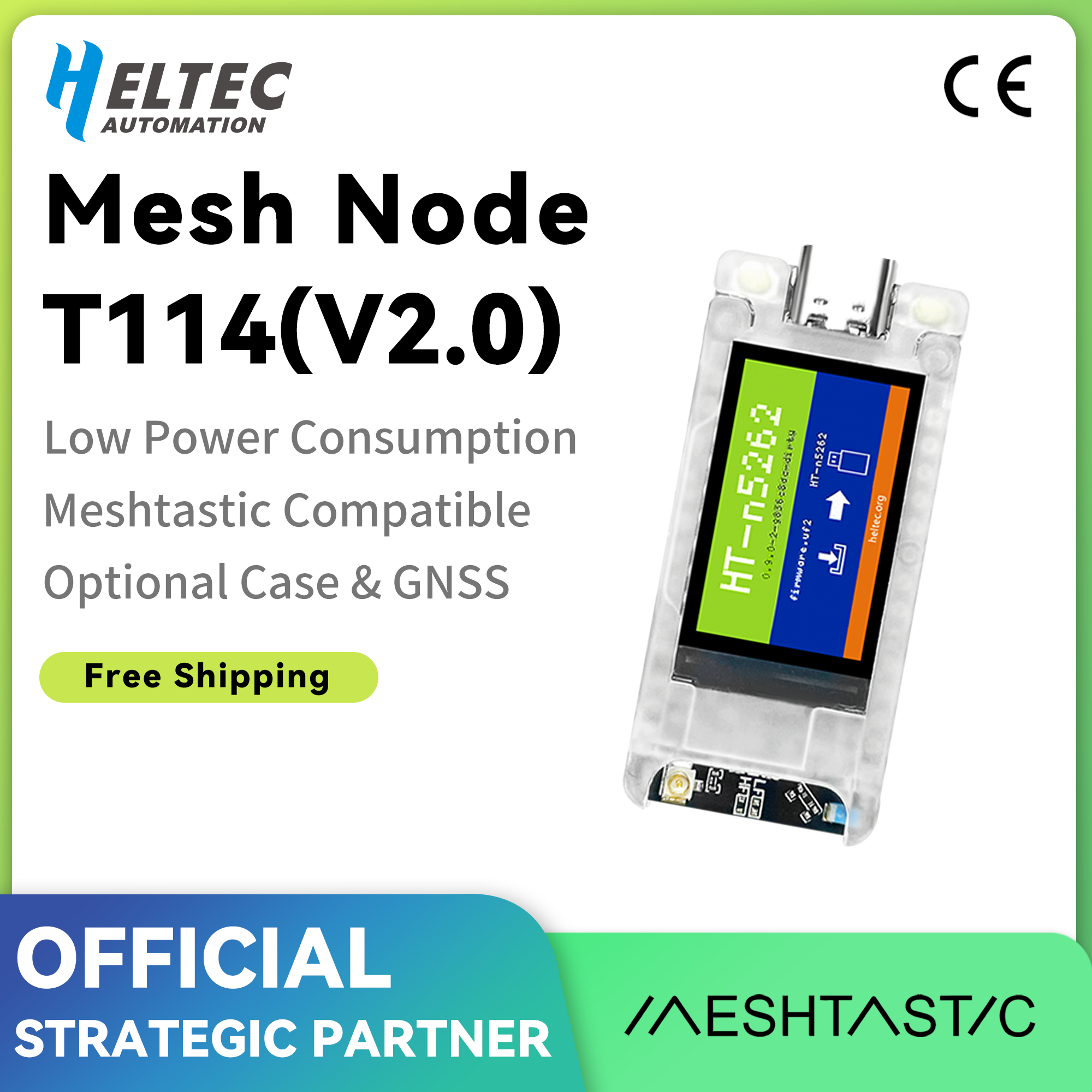 Heltec T114 V2 Meshtastic Tracker Nordic nRF52840 SX1262 GPS LoRaWAN LoRa Arduino Positionierungsgerät Low Power BLE WiFi