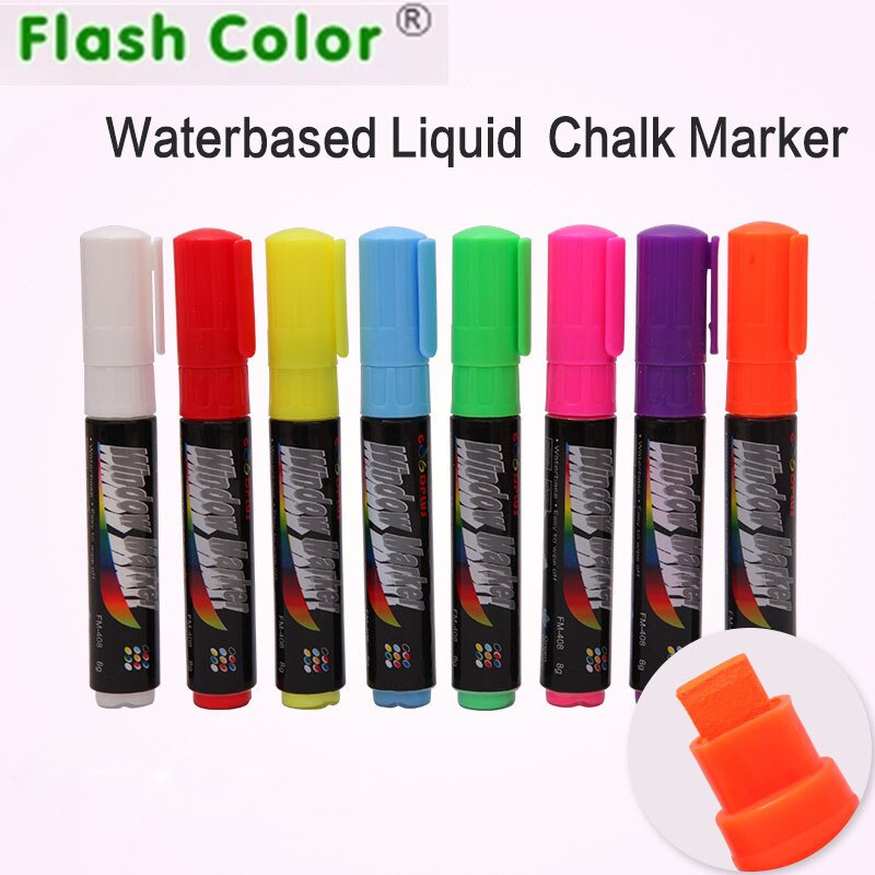 Flashcolor 8mm Bunte Textmarker Fenster Marker Stift für LED Schreibtafel, Tafel Aufkleber, Malerei