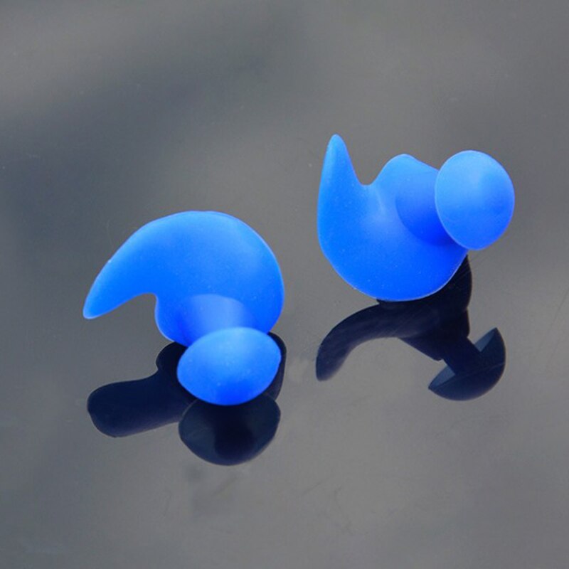 Blød silikone svømning vandtæt ørepropper ørebeskyttelsespropper til børn voksne: Blå
