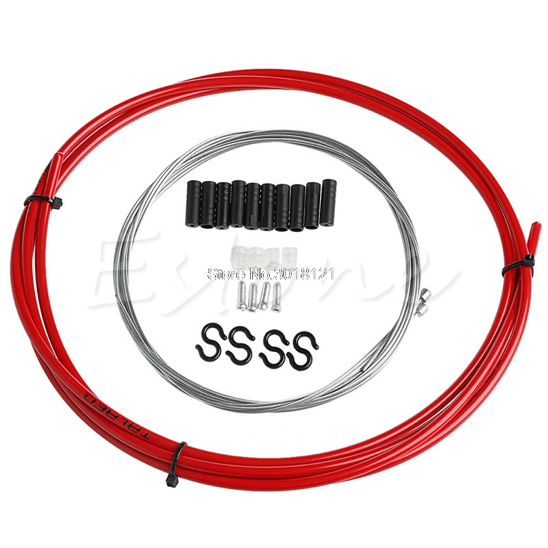 Front & Rear Inner Outer Wire Gear Brake Cable Set Bike Bicycle Shifter Cable: Red
