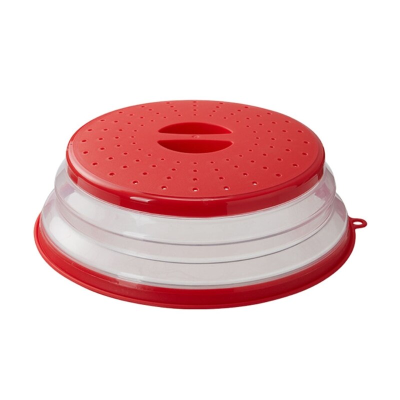 Vented Collapsible Microwave Lid Splatter Proof Food Plate Cover Easy Grip Handle Vapor Holes Dishwasher Safe BPA-Free: R