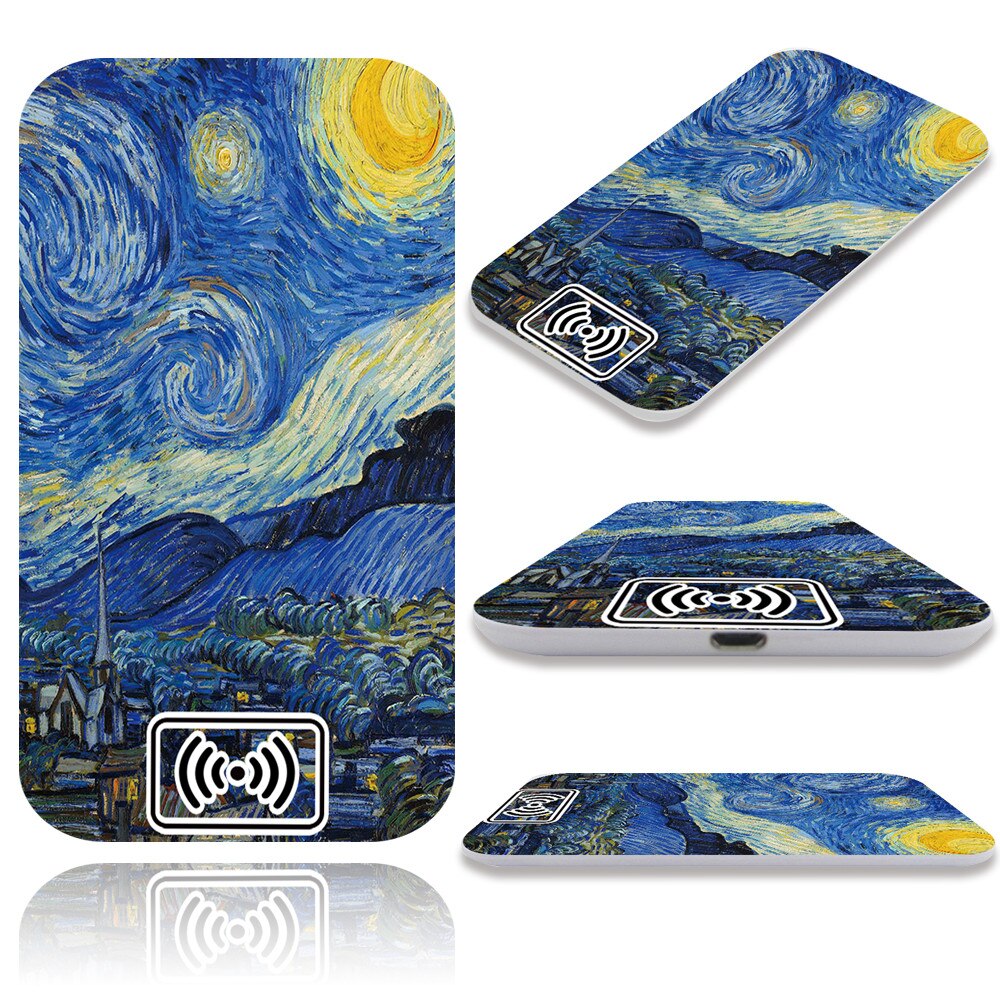 Qi Wireless Charger for Samsung NOTE 5/8/9/10/Galaxy S6/S7/S8/S8 Plus/S9/S9 Plus/S10/S20 Induction Fast Wireless Charging Pad: 5.dark sky paint