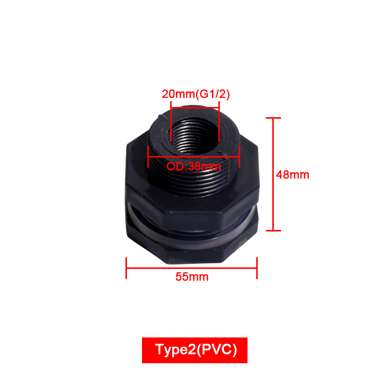 20mm Water Tank Pipe Fitting 1/2'' Fish Tank Pipe Fitting Water Connector Female Male Thread Pipe Joint: 2