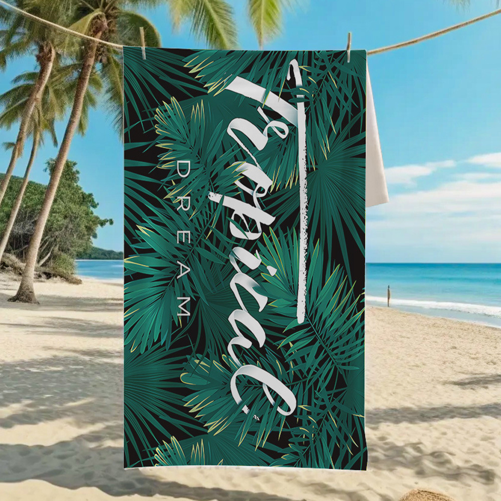 DIZETION Toalha de praia absorvente e de secagem rápida, microfibra, yoga, natação, praia, impressa, toalha de banho à beira-mar, 70*140cm