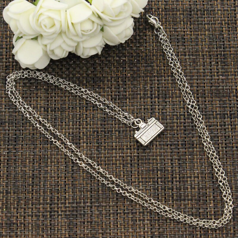 Collier caméra 15x14mm pour hommes et femmes, pendentifs de couleur argent, ras du cou court et Long, , nouvelle