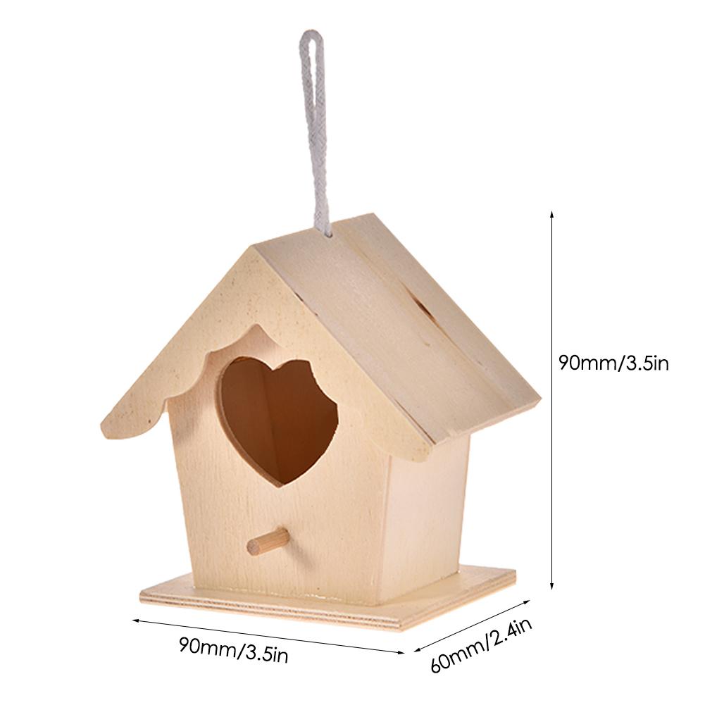 Houten Vogel Huis Nest Handgemaakte Milieuvriendelijke Vogelnest Kooi Outdoor Vogelhuisje Tuin Yard Opknoping Decoratie Ambachten: D