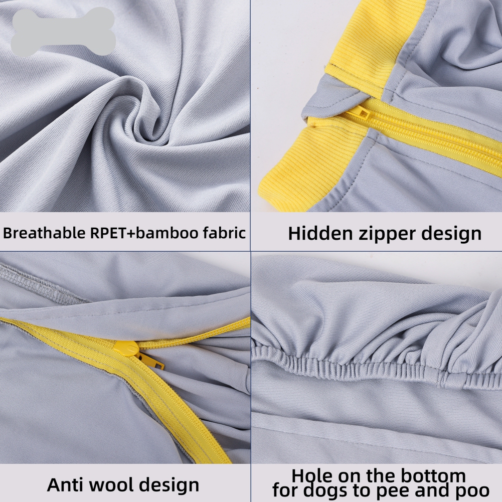 Dog Surgical Recovery Suit Jumpsuit Dog Clothes Winter Warm Dog Homewear for Small Medium Large Dogs Male/Female Overalls