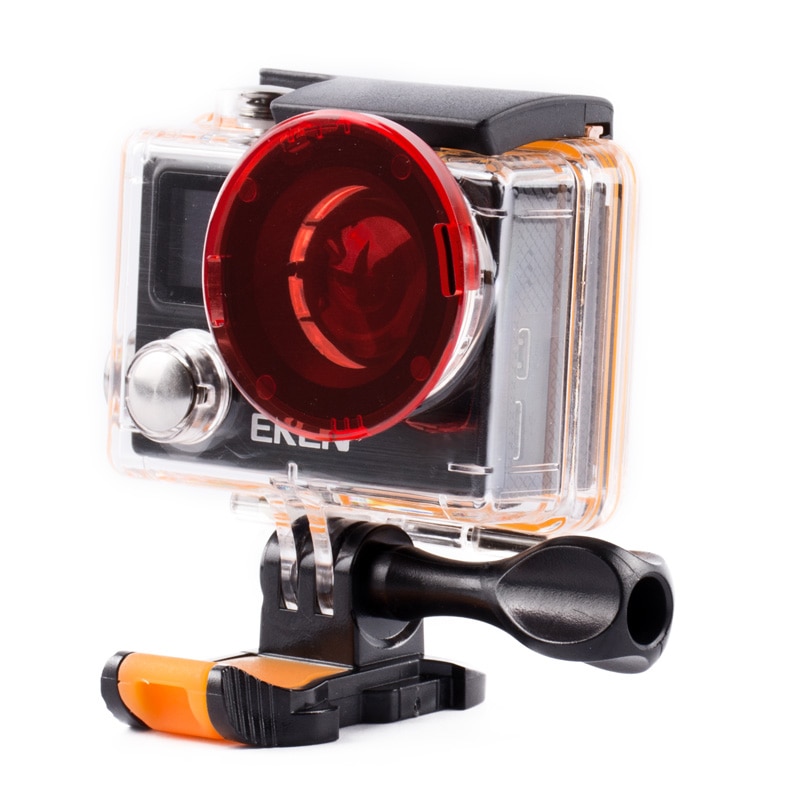 H9 Rood Duiken Filter met float boei Voor EKEN h9 h9r h3r w9s w9 Camera Waterproof Case Rood Filter Lens cap