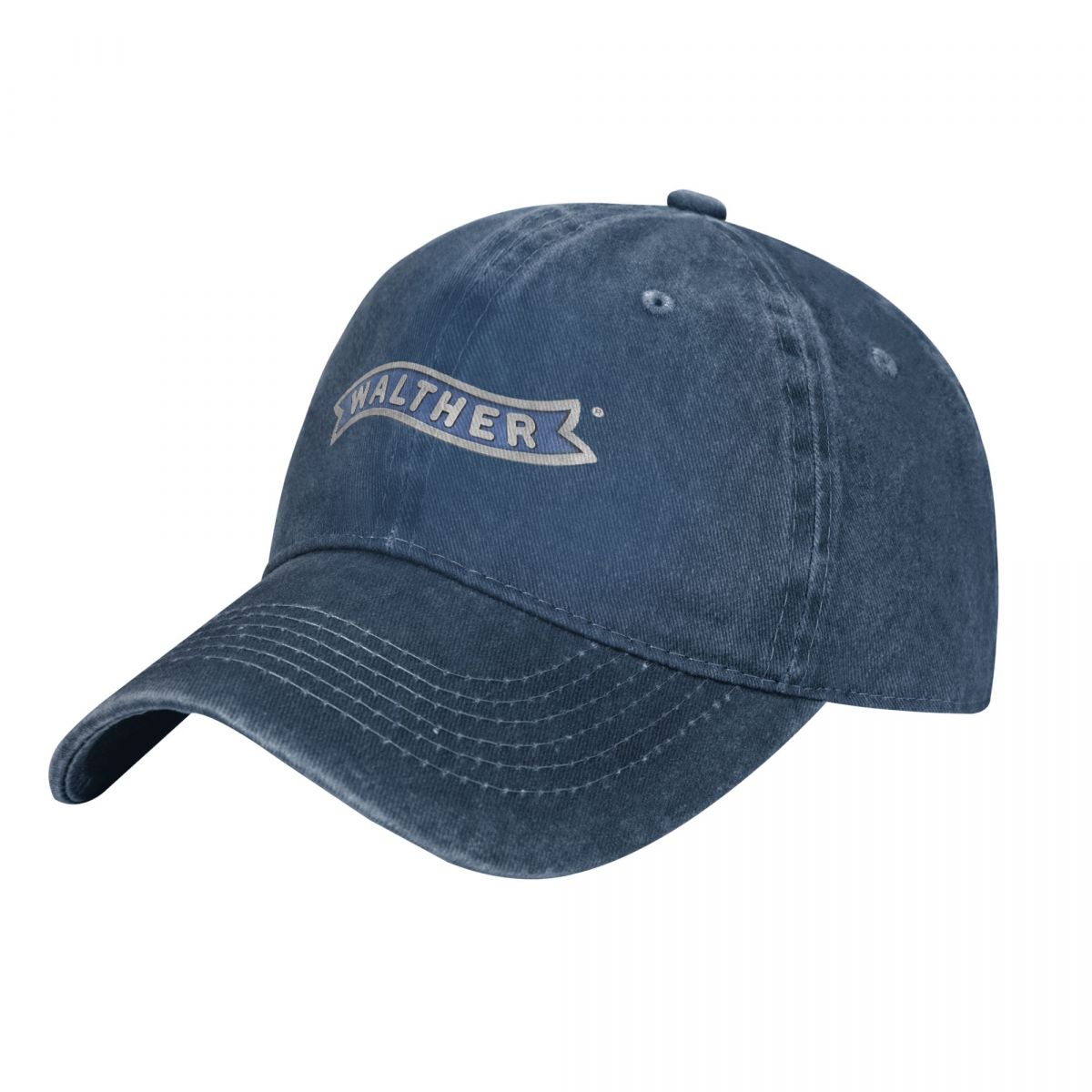 Walther Arms Baseball Cap Gun Logo Couple Women Washed Trucker Hat Print Hunting Camping Baseball Caps: Navy Blue