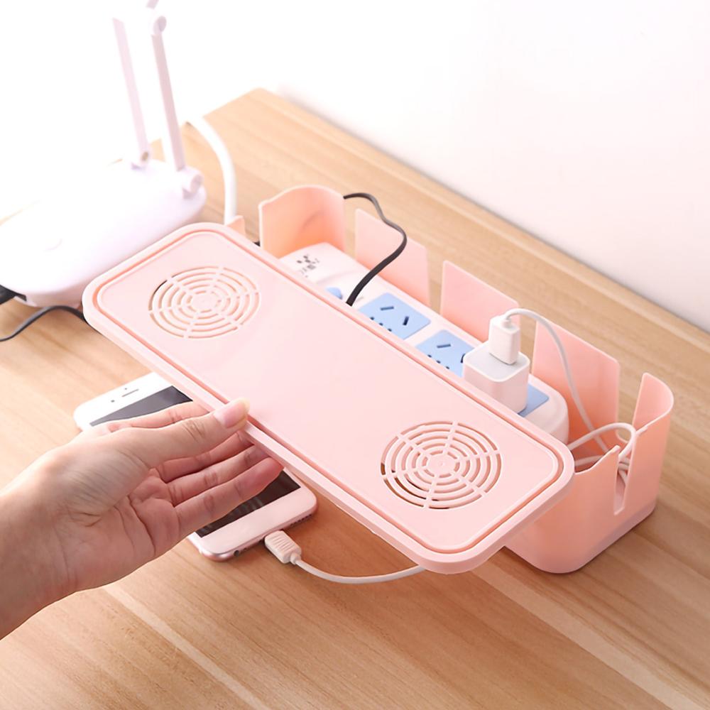 1pc Safety Cable Storage Box Wire Management Socket Tidy Organizer Home Room Container Cable Management Case Home Decor