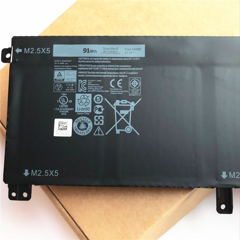 Batería de ordenador portátil oneván 11,1 V 91wh 245RR para Dell XPS 15 9530 M3800 series T0TRM H76MV 7D1WJ de alta capacidad