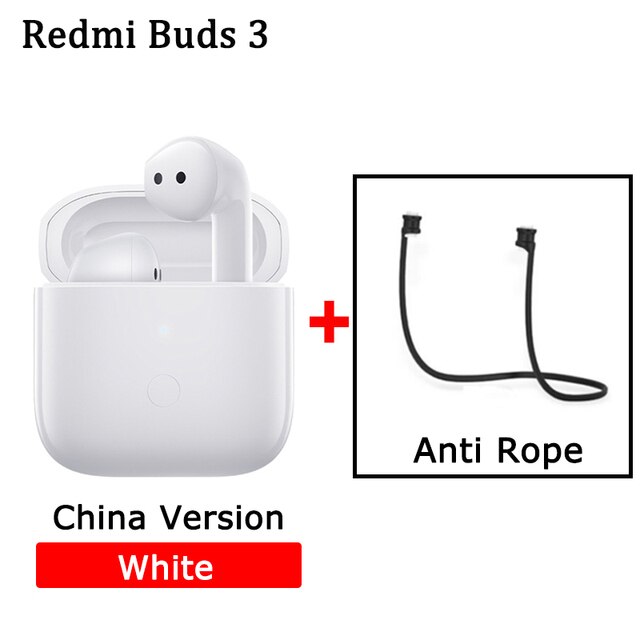 Xiaomi Redmi Buds 3 TWS bezprzewodowe słuchawki Bluetooth podwójny mikrofon QCC 3040 Chip IP54 wodoodporne słuchawki redukcja szumów słuchawki douszne: Redmi Buds 3 CN rope