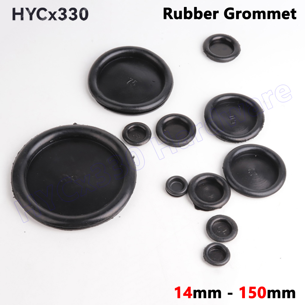 Rubber Grommet Closed Rubber Hole Plug Electrical Wire Gasket Single Sided for Wiring Protection, Drill Hole Sizes 14mm to 150mm