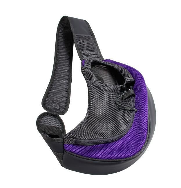 Schouder Hond Carrier Outdoor Travel Handtas Pouch Comfort Mesh Enkele Oxford Schouder Sling Mesh Reizen Tote Schoudertas: Black / L