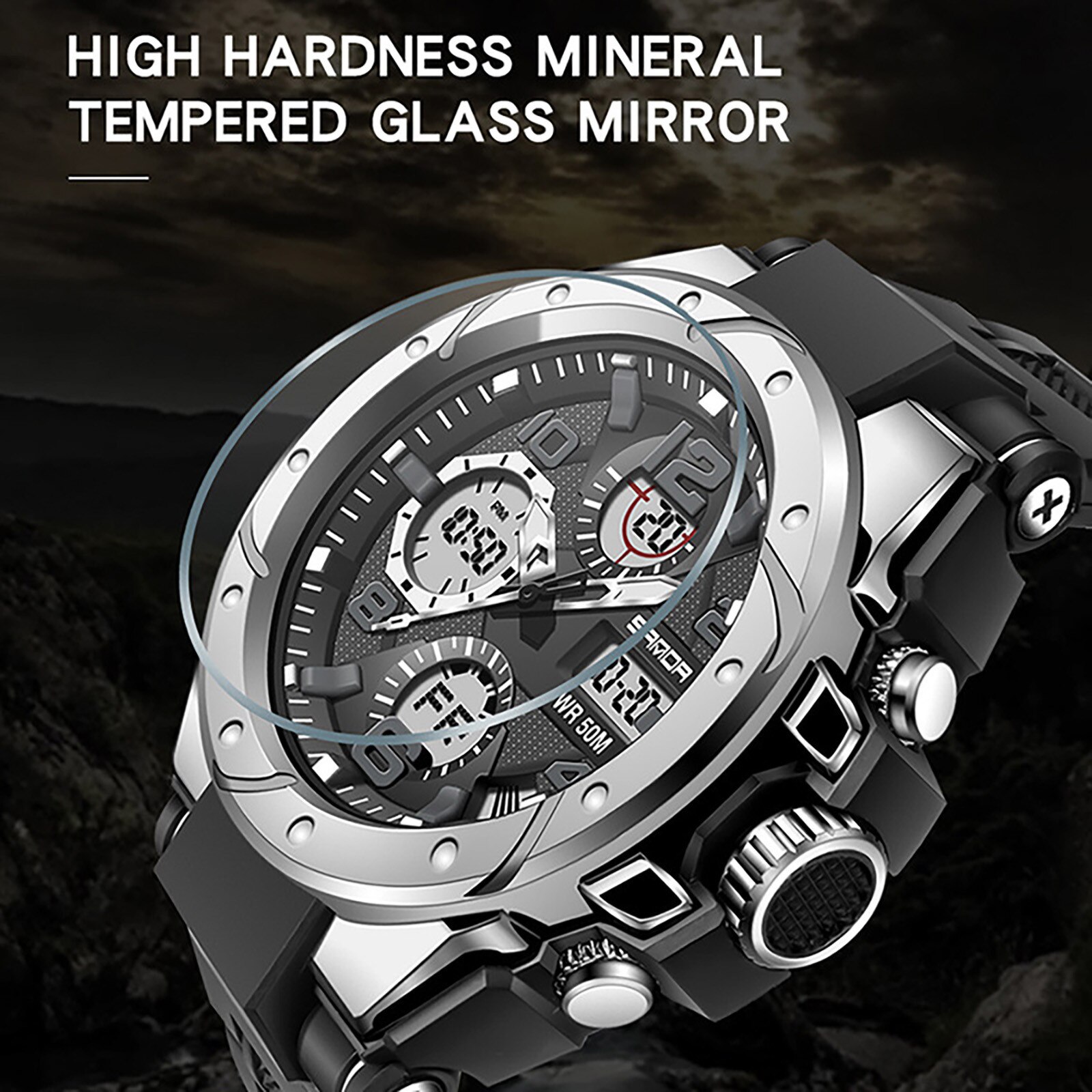 Mode Sport Heren Horloge Serie Creatieve Multifunctionele Dual Beweging Led Digitaal Horloge Relogios Masculinos Militar