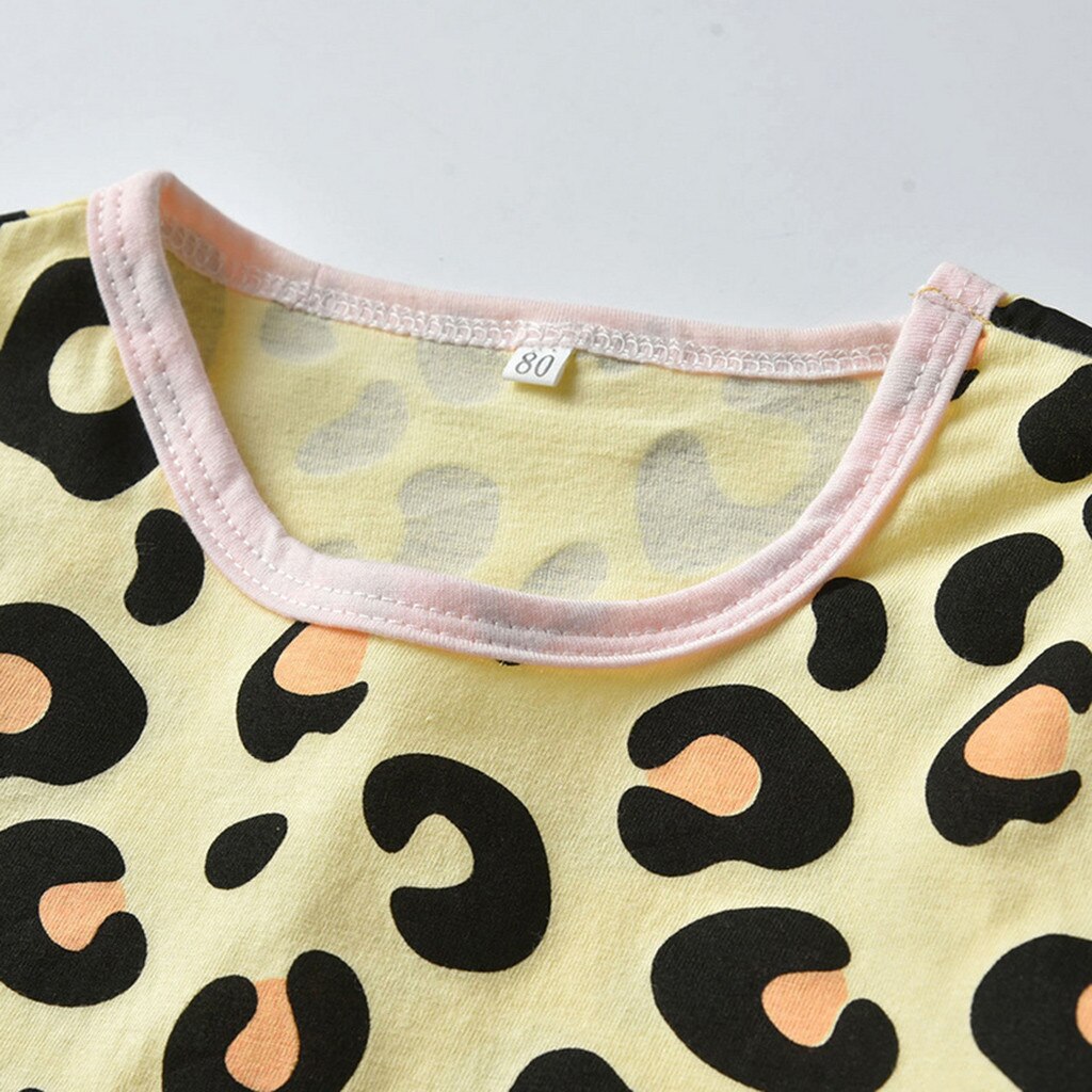 Children's long-sleeved pajamas leopard print boys and girls leopard casual and comfortable pajamas set пижама детская 40*