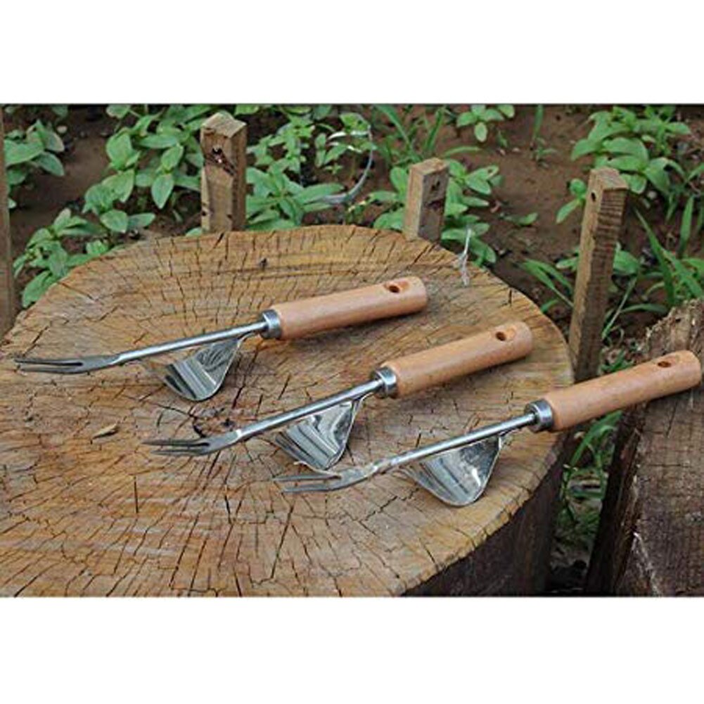 Mango de madera Manual multifunción de , escardador de jardín de acero inoxidable, cortador de eliminación de deshierbe a mano, herramientas extractoras de diente de león