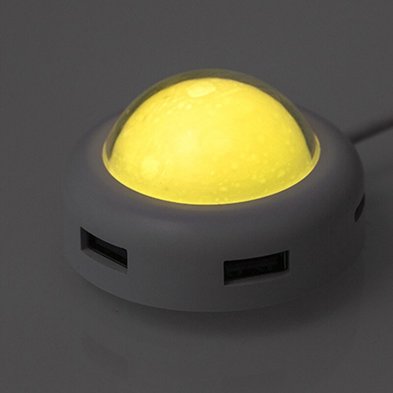 USB Hub 4 Ports Splitter Adapter Multi-Port Cute Light Hub Charger Extender for PC Laptop Phone USB Flash Disk