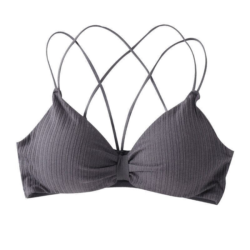 Meisjes Schoonheid Terug Beha Kruis Bandjes Zachte Katoen Comfortabel Ondergoed Vrouwen Push Up Bowtie Bralette Naadloze Lingerie Ondergoed