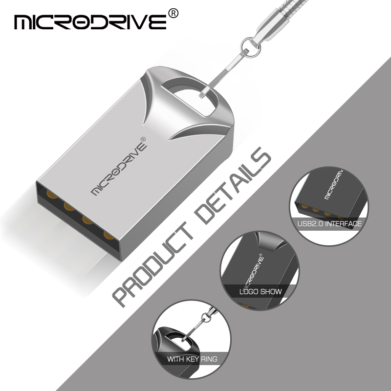 Mini unidad Flash USB Pen Drive USB 2,0 Pendrive 64GB 32GB 16G 8G 4G memoria Flash con llavero 128GB U disco creativos