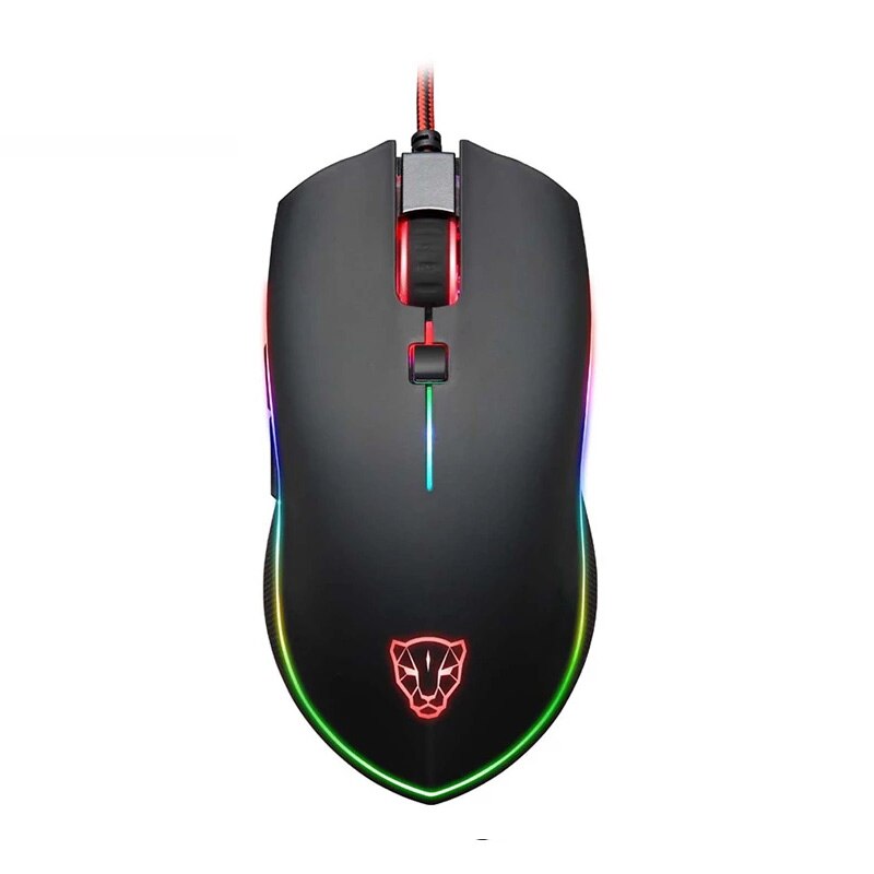 Motospeed V40 Gaming Mouse 4000DPI 6 Buttons USB Wired Optical LED Breathe Backlit Programmable Gamer Mice For Mini PC Laptop: Default Title