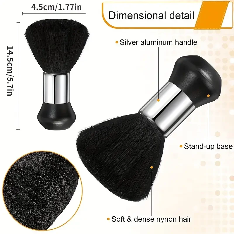 Cepillo suave de peluquería, plumero negro para barrer el cuello, Limpieza del cabello, anillo de corte de pelo, cepillo para Barba, juego de peine de estilismo