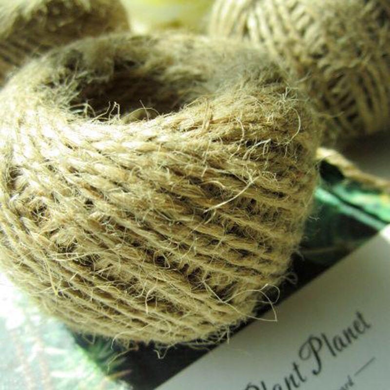 1 rulle 30m naturlig brun jute hamp reb garn snor snor skaft håndværk gør diy