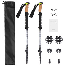 2 PCS Trekking Poles Collapsible Walking Poles Hiking Sticks Set For Camping Climbing hiking telescope stick nordic lightweight