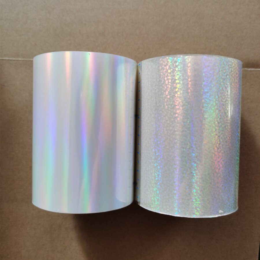 Two rolls Transparent holographic foil stamping foil press on paper or plastic 8cm x120m heat stamping film: Y05A14