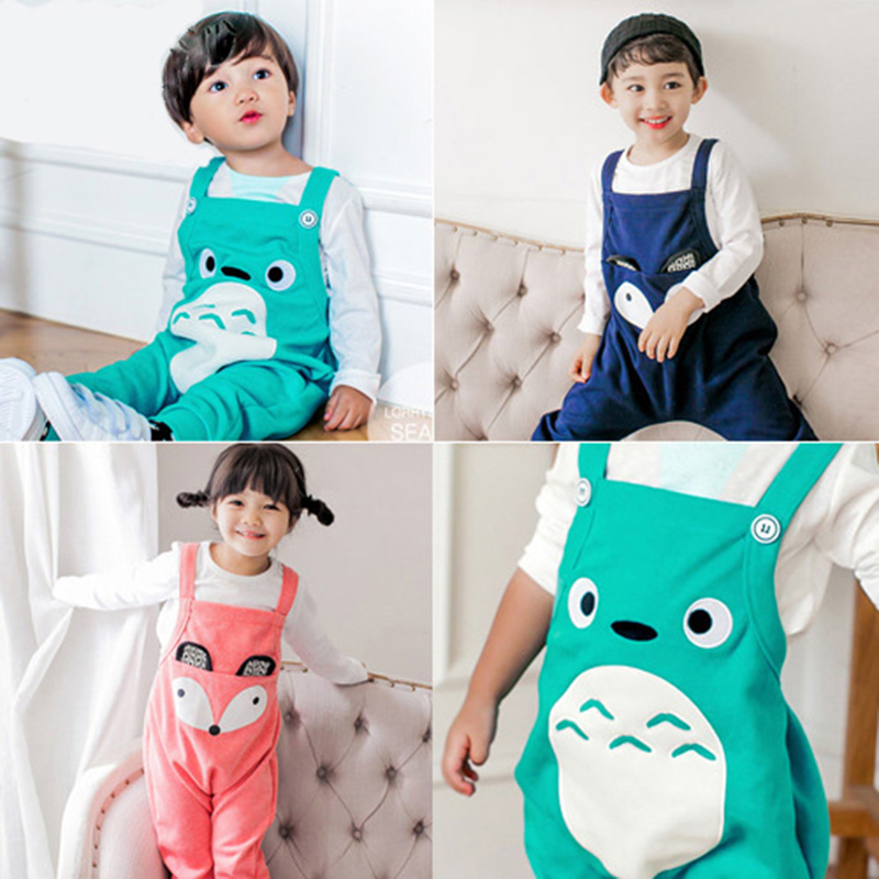 Bambini belli pantaloni del bambino delle ragazze dei ragazzi cute cartoon bretella pantaloni abbigliamento bambini Primavera autunno colori della caramella dei pantaloni del bambino