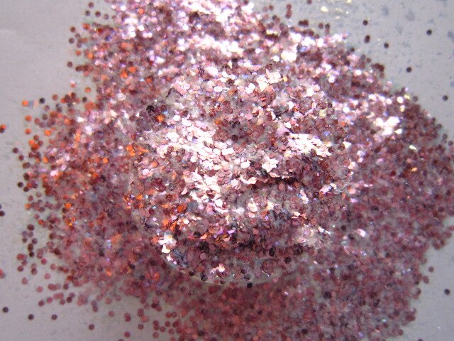 Solventbestendige Iriserende wit Kleuren Willekeurige Cut Mix Roze Glitter Spangles Mylar voor nagellak en Art decoratie G538