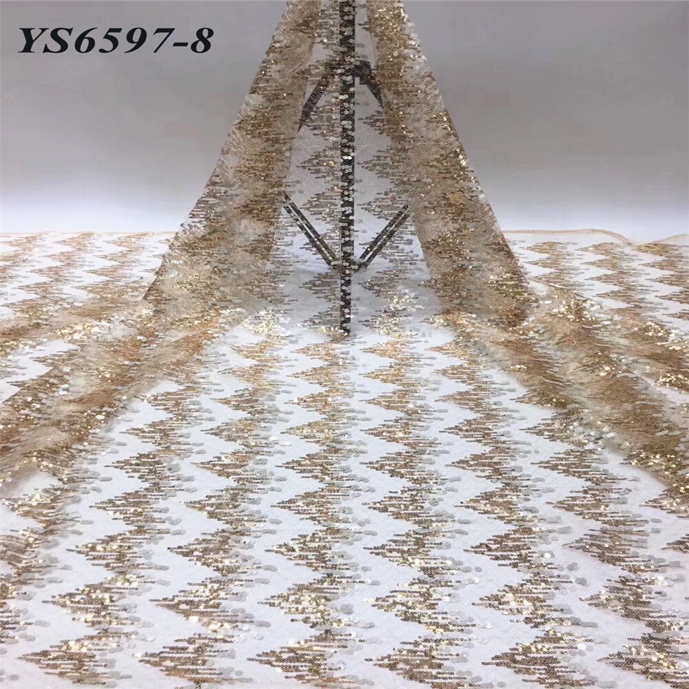 Bright red wavy transparent mesh cloth is shining 5 yards french net lace wedding dress: 8