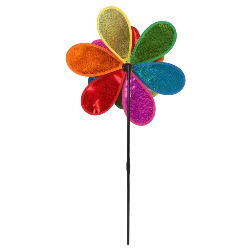 Double Layer Windmill Wind Spinner Sequins Whirligig Home Yard Party Decor