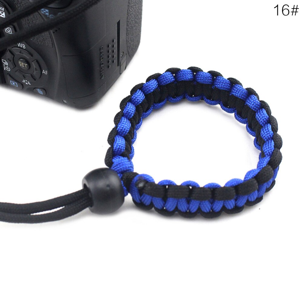 For DSLR Camera Leather Grip Wrist Hand Strap Hand-made Parachute Rope Camera Wristband: 16