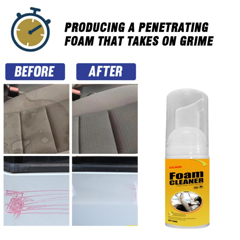30ML Car Interior Cleaning Foam Cleaner Multi-function foam cleaner Car Seat Interior Car cleaner Auto Leather Clean Wash