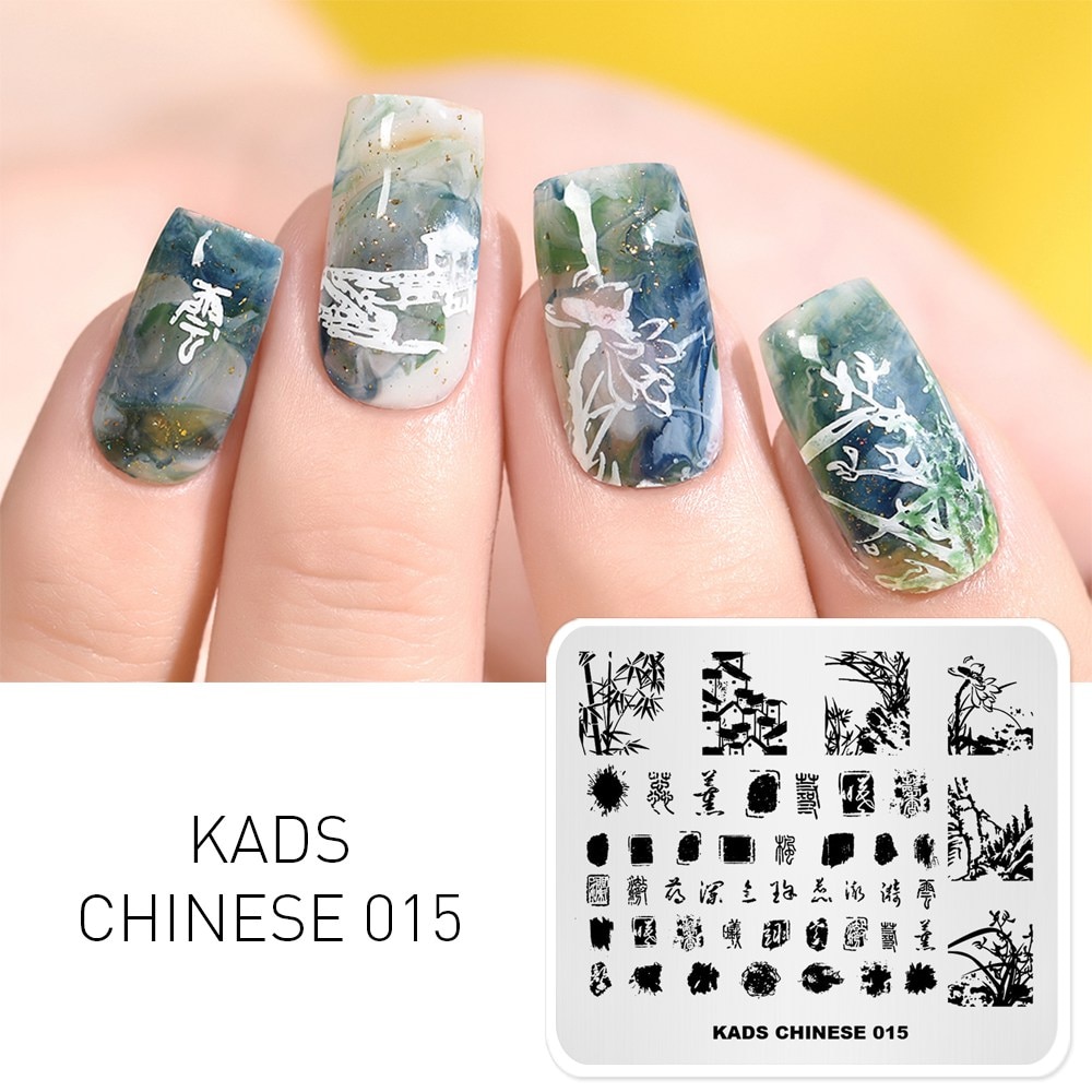 KADS Chinese Nail Art Stamping Plates oudheid patroon Rvs Stamping Stencil Manicure Template print nagels
