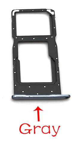 Sim-kort fackhållare adapter tillbehör för huawei p smart / honor 10 lite reservdelar: Grå