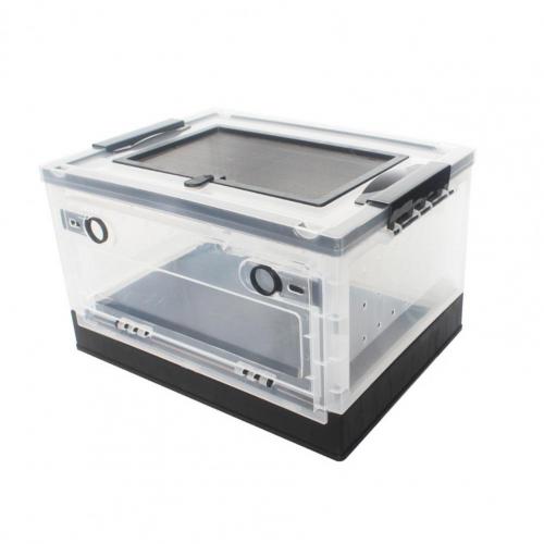 Tanque de cría de mascotas, Terrario de plástico Universal de fácil limpieza, terrario plegable moderno para reptiles, erizo, caja de alimentación: Black