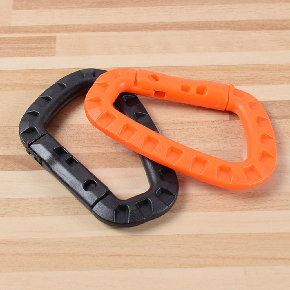6pcs Plastic Snap Clip Carabiner D-type Mountaineering Buckle Hanging Tool